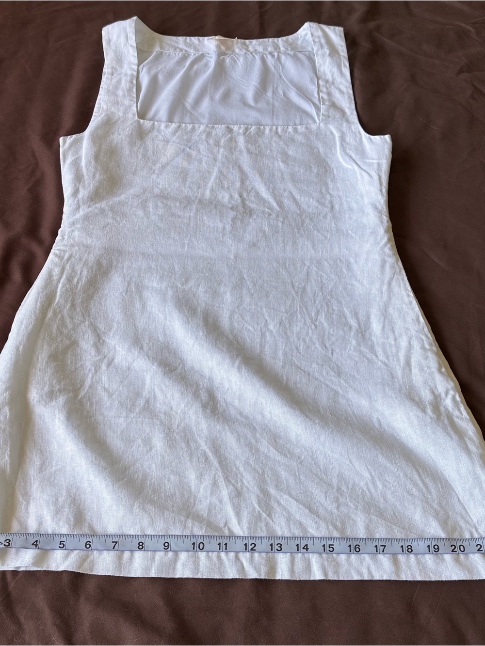 POSSE Alice Square Neck Linen Mini Dress Ivory White Size Medium - Picture 6 of 8
